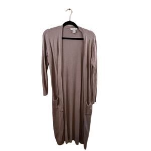 Rachel Zoe Beige Open Front Long Maxi Cardigan Size M